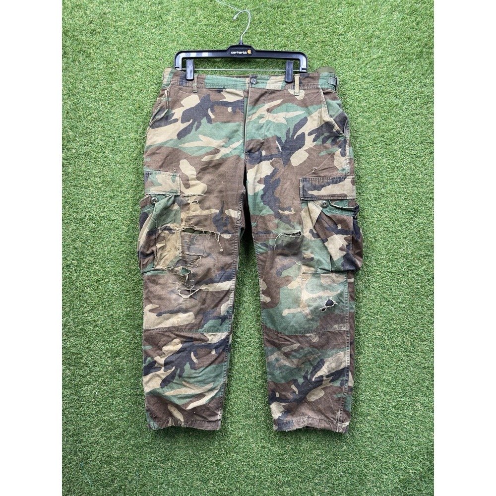 US Military Army Cold Weather Field Trousers Pants Mens Medium Woodland W Liners